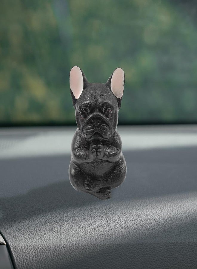 DUSCOKE Meditating Bulldog Pug Dog Figurine Car Dash Ornament - Cute Resin Zen Yoga Dog Statue for Car Dashboard&Center Console Decoration - Auto Interior Ornament for Home Office Desktop (A Style) - Image 1